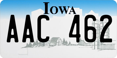 IA license plate AAC462
