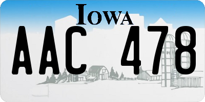 IA license plate AAC478