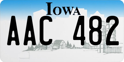 IA license plate AAC482