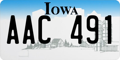 IA license plate AAC491
