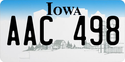 IA license plate AAC498