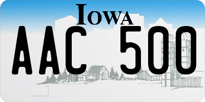 IA license plate AAC500