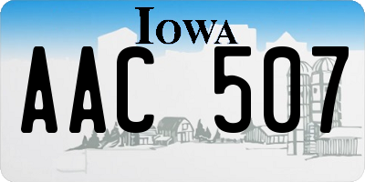 IA license plate AAC507