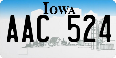 IA license plate AAC524