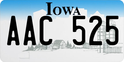 IA license plate AAC525