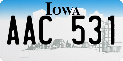 IA license plate AAC531