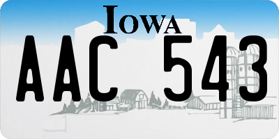 IA license plate AAC543