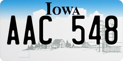 IA license plate AAC548