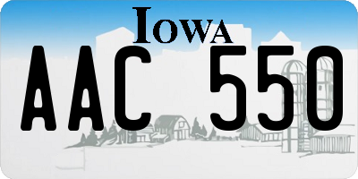 IA license plate AAC550