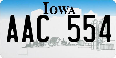 IA license plate AAC554