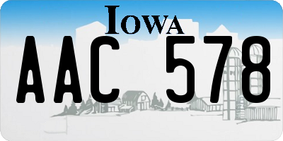 IA license plate AAC578