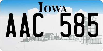 IA license plate AAC585