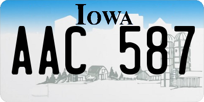 IA license plate AAC587