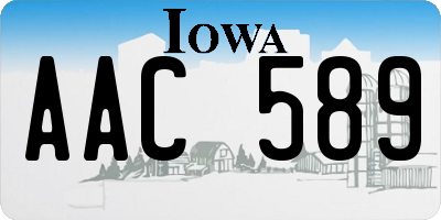 IA license plate AAC589