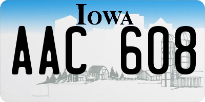 IA license plate AAC608