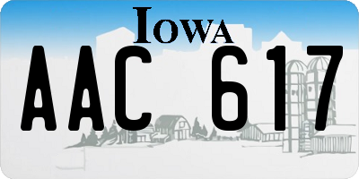 IA license plate AAC617