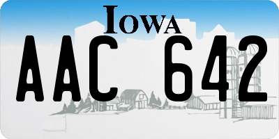 IA license plate AAC642