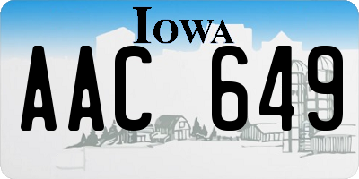 IA license plate AAC649