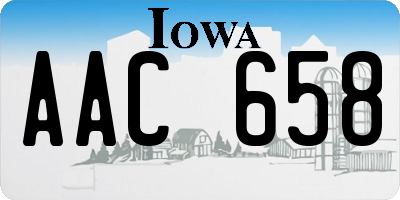 IA license plate AAC658