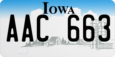 IA license plate AAC663
