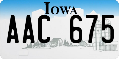 IA license plate AAC675