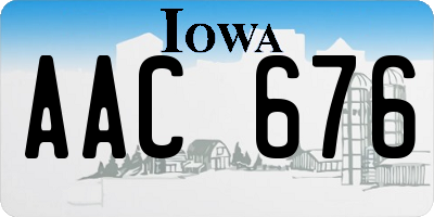 IA license plate AAC676
