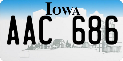 IA license plate AAC686