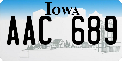 IA license plate AAC689