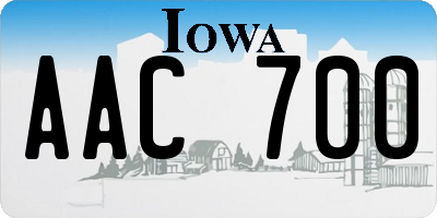 IA license plate AAC700