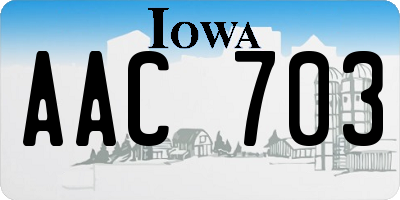 IA license plate AAC703