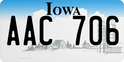 IA license plate AAC706