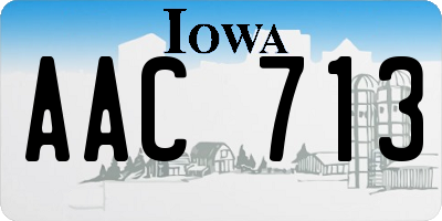 IA license plate AAC713