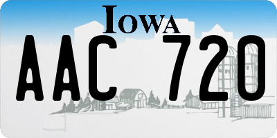 IA license plate AAC720