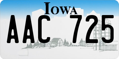 IA license plate AAC725