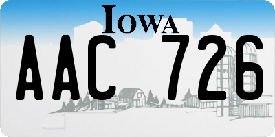 IA license plate AAC726