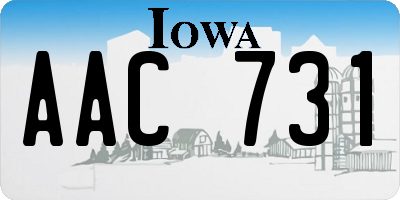 IA license plate AAC731