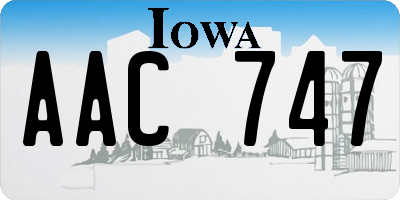 IA license plate AAC747