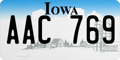 IA license plate AAC769