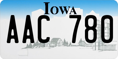 IA license plate AAC780