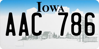 IA license plate AAC786