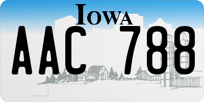IA license plate AAC788