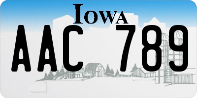 IA license plate AAC789