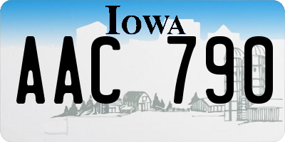 IA license plate AAC790
