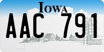 IA license plate AAC791