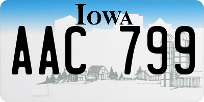 IA license plate AAC799