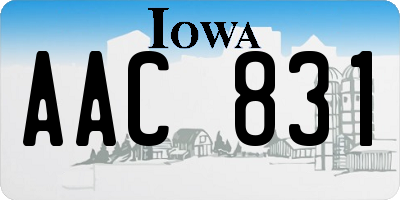 IA license plate AAC831