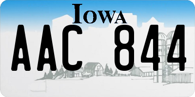 IA license plate AAC844