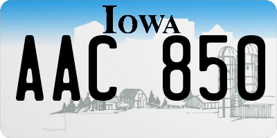 IA license plate AAC850