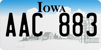 IA license plate AAC883