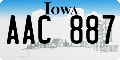 IA license plate AAC887